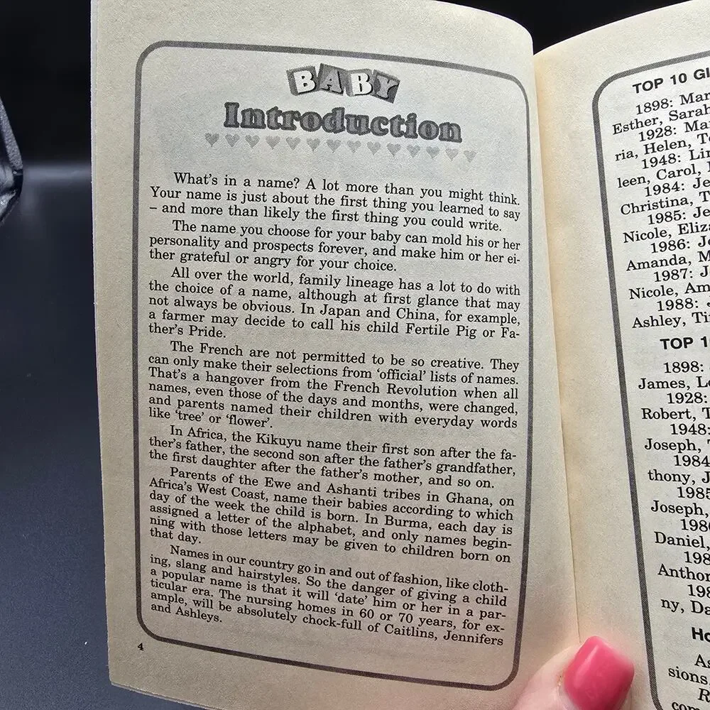 98 Vintage Globe Digest Series Baby Names